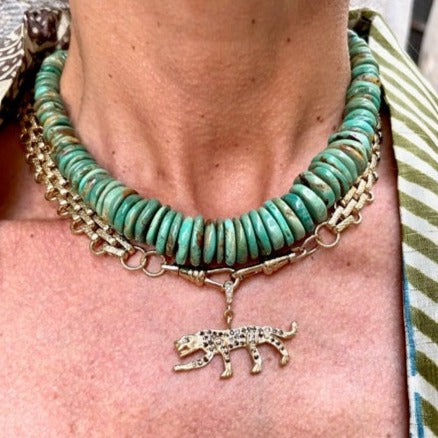 BAGHEERA Charm Panthère Argent plaqué or et Diamants