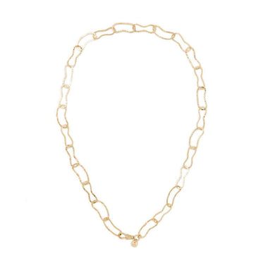 BEAN chaîne maillons martelés en Argent 925 plaqué or - 50cm