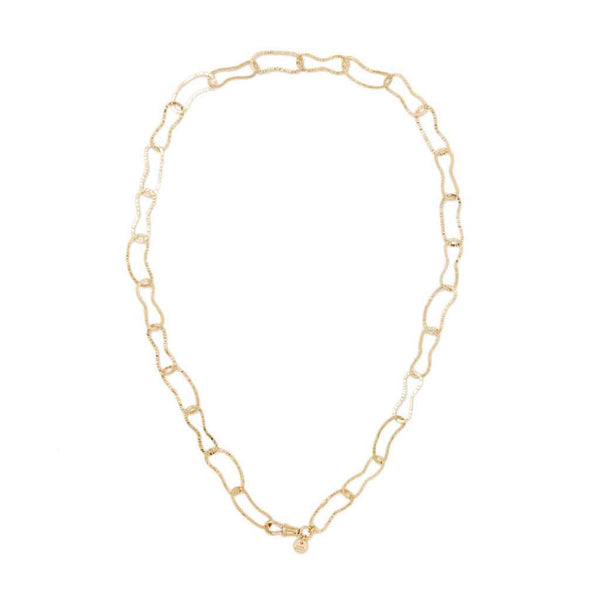 BEAN chaîne maillons martelés en Argent 925 plaqué or - 50cm