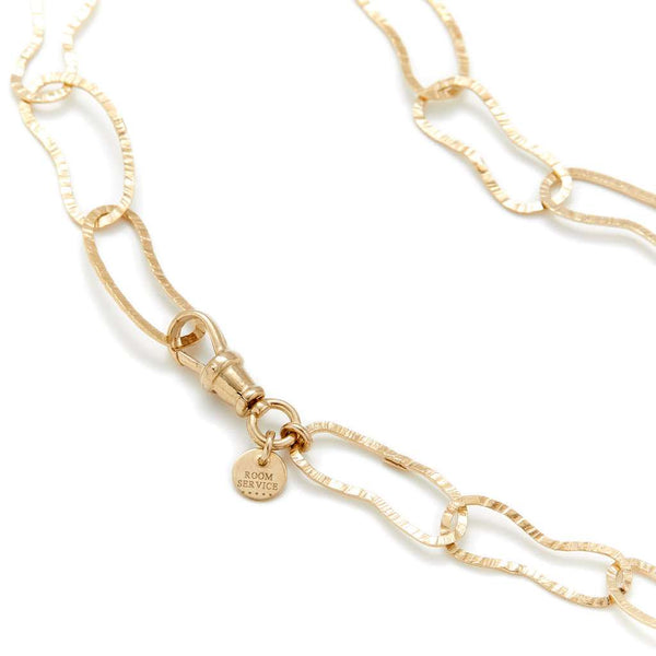 BEAN chaîne maillons martelés en Argent 925 plaqué or - 50cm