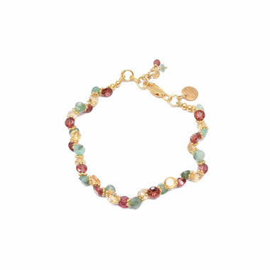 BENGALI Bracelet Emeraude Grenat Citrine argent 925 plaqué Or