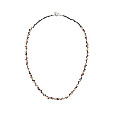 BENGALI Collier, Citrine, Grenat, Spinelle Noire, Argent patiné