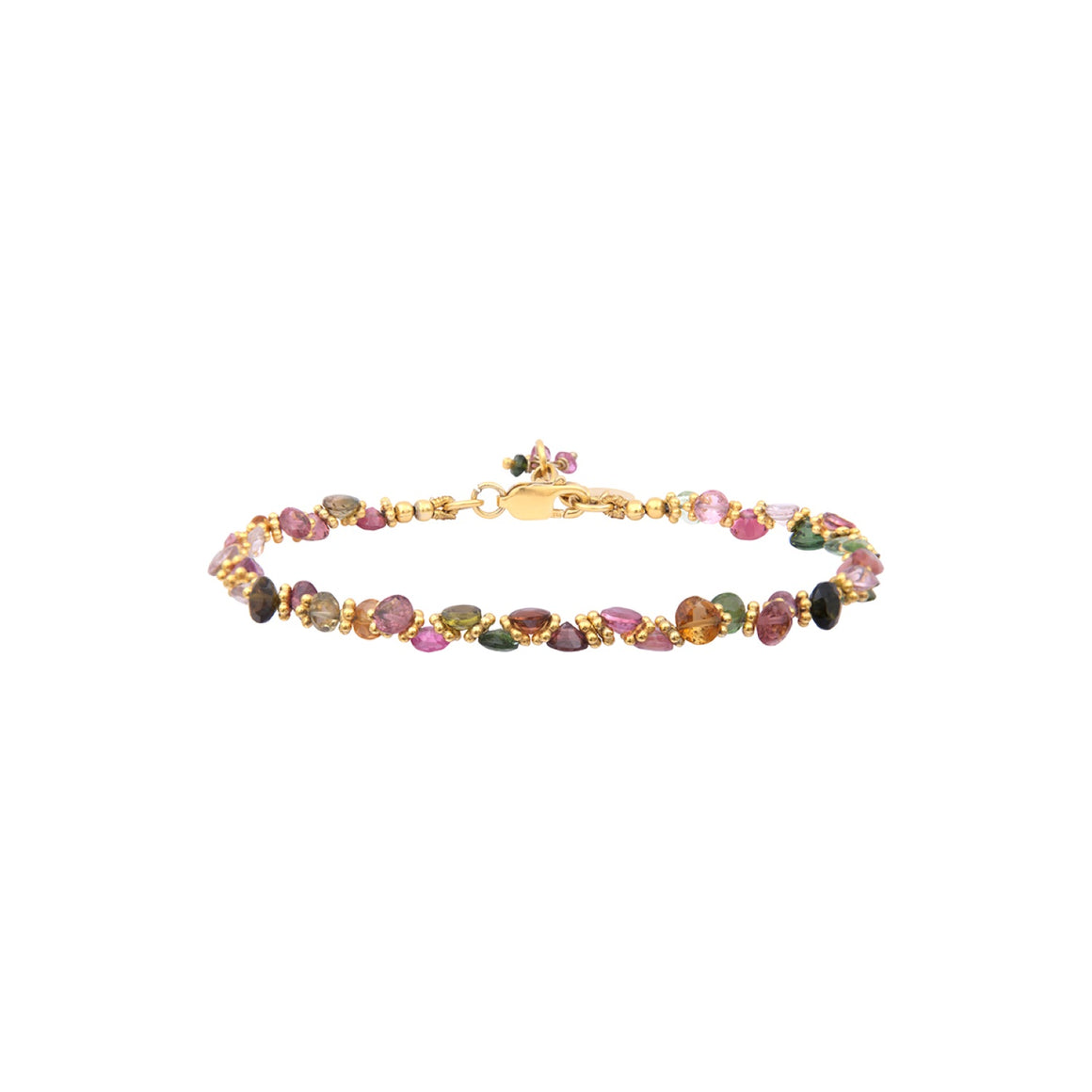 BENGALI Bracelet Tourmalines - Argent 925 plaqué or 24 cts
