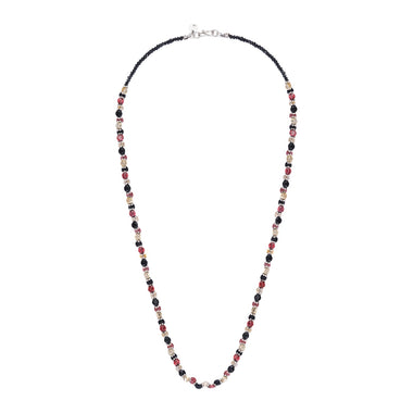 BENGALI Collier, Citrine, Grenat, Spinelle Noire, Argent patiné