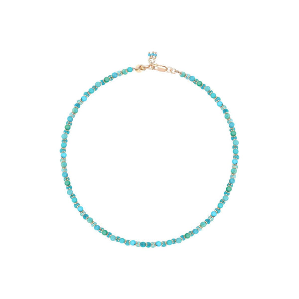 BENGALI Collier Turquoise d'Arizona - Argent plaqué or 24 cts