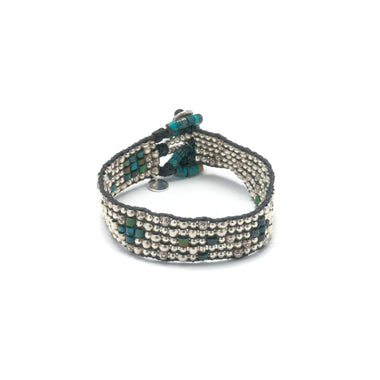 BIANCA TURQUOISE Bracelet unisexe tissé, Perles Argent