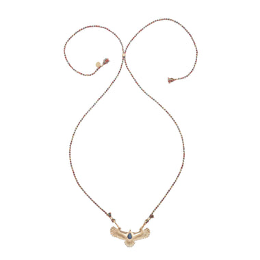 BIRD OF PREY Collier Aigle Opale Argent plaqué Or