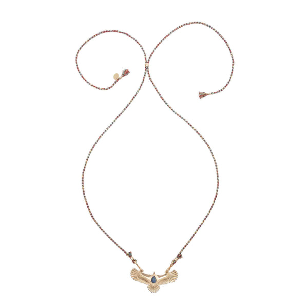 BIRD OF PREY Collier Aigle Opale Argent plaqué Or