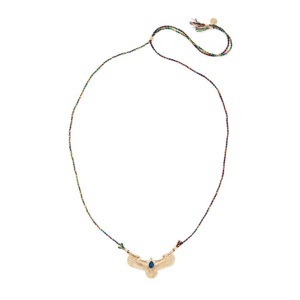 BIRD OF PREY Collier Aigle Opale Argent plaqué Or