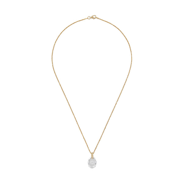 BLESS YOU Collier Œil de protection Cristal de Roche - Argent plaqué or 24 cts