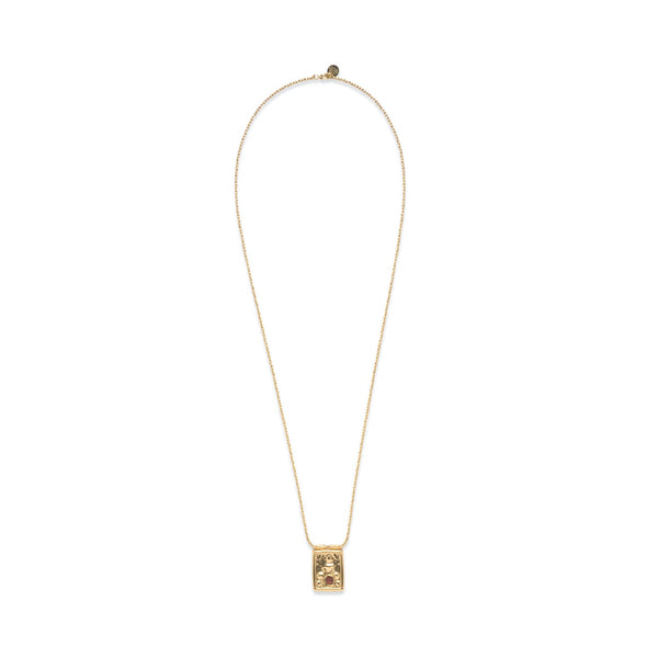 BOUDDHA Collier Grenat doré 24 cts