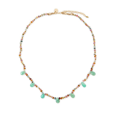 BRIOLETTES Collier Chrysoprases et Tourmalines