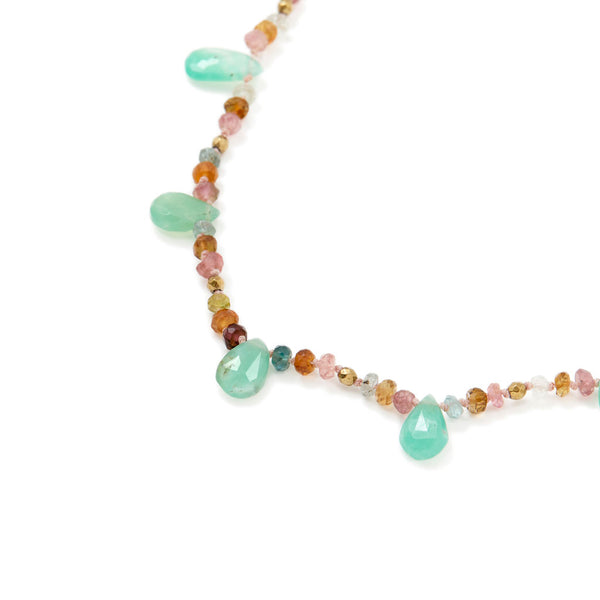 BRIOLETTES Collier Chrysoprases et Tourmalines