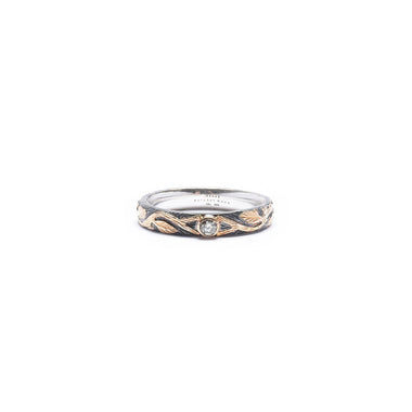 Bague Diamant en Argent 925 et Or 750/1000e (18 cts)