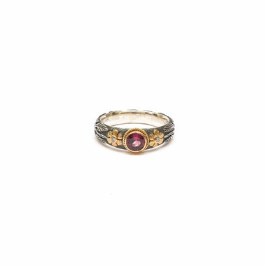 Bague Rhodolite en Or 750/1000e et Argent 925 N°8 - Sur commande