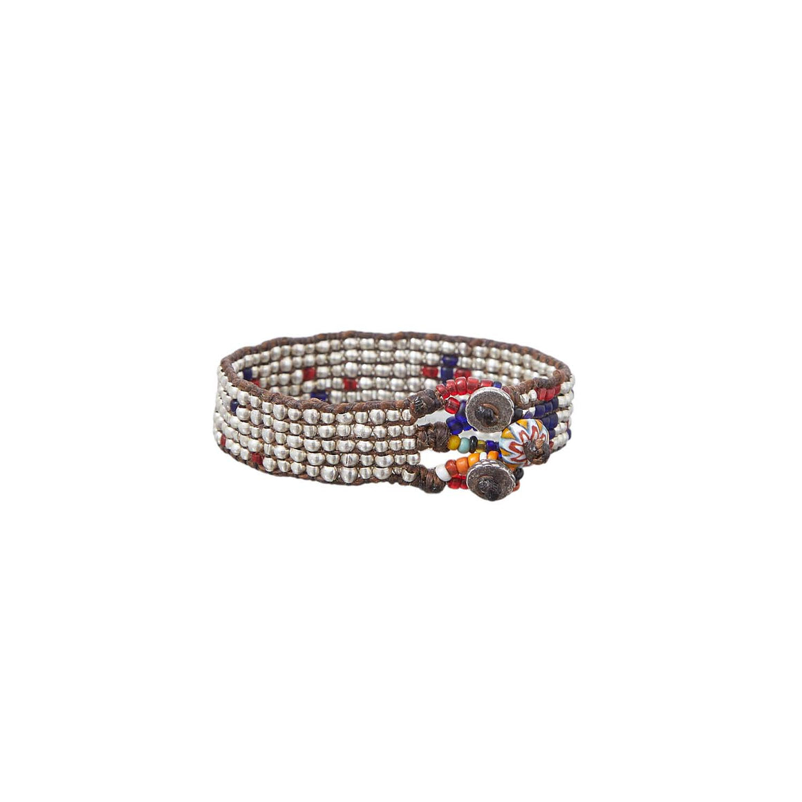 BIANCA Bracelet tissé, Perles Argent