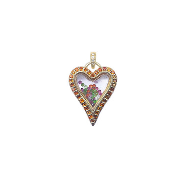 PASSION Charm coeur pierres multicolores