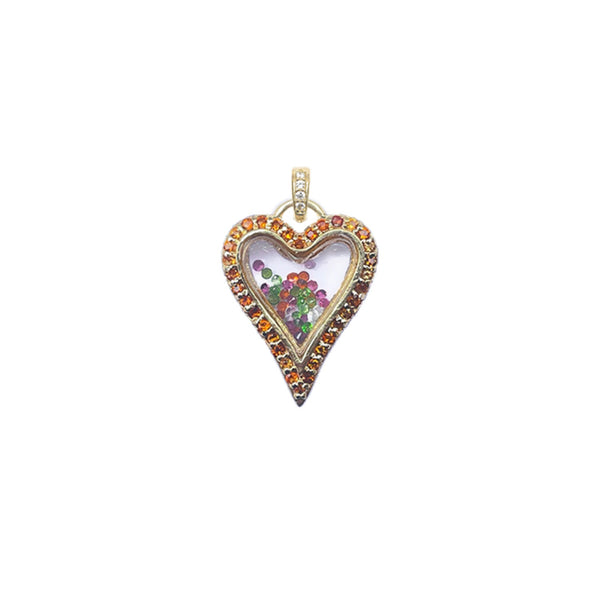 PASSION Charm coeur pierres multicolores
