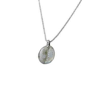 CAURI Collier Labradorite, Argent vieilli, Bélière Diamant
