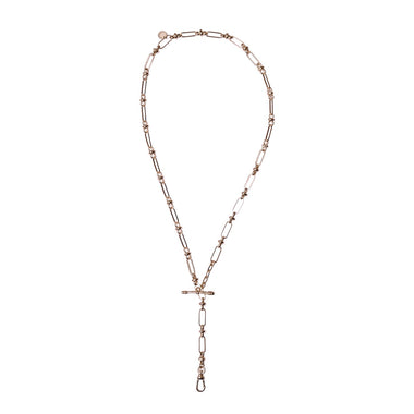 Chaîne pour charm's - Maille esprit vintage, fermoir T - Doré 24 cts