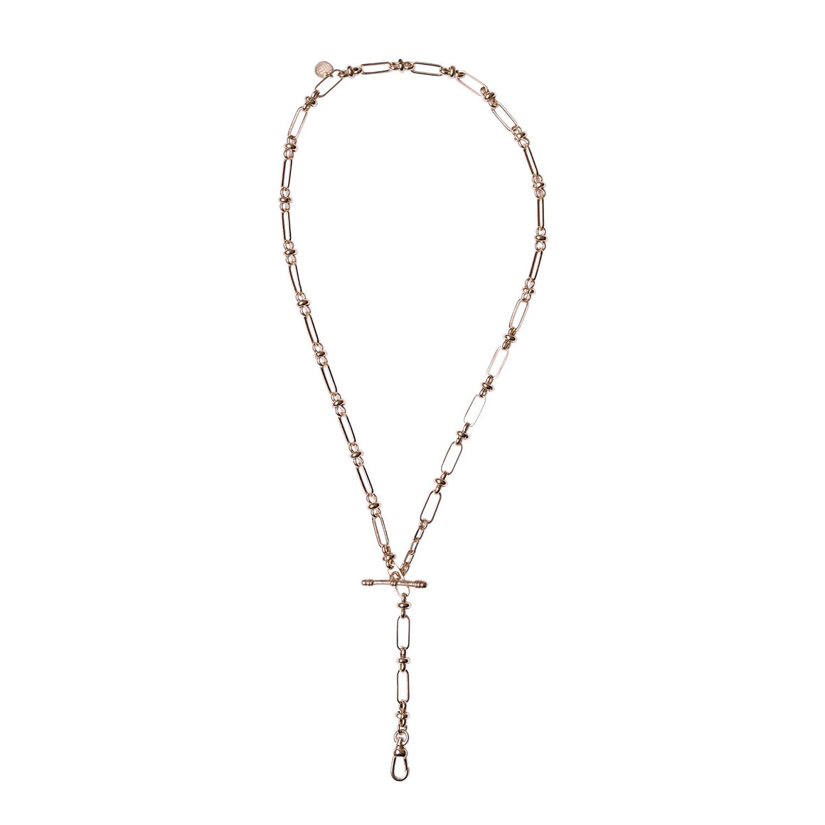 Chaîne pour charm's - Maille esprit vintage, fermoir T - Doré 24 cts