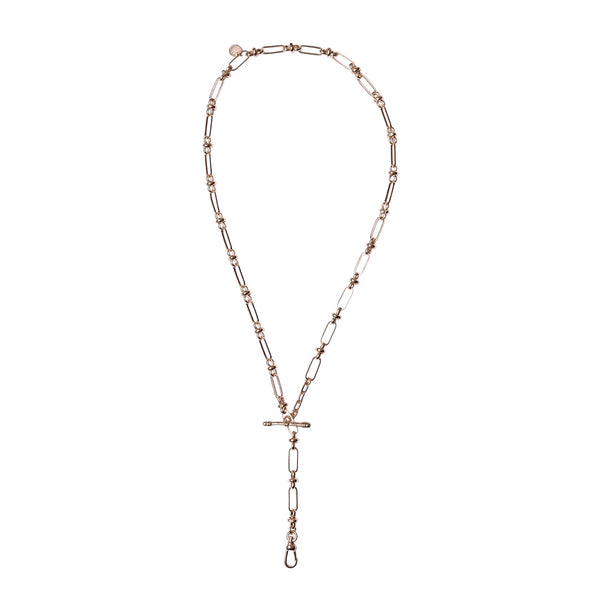 Chaîne pour charm's - Maille esprit vintage, fermoir T - Doré 24 cts