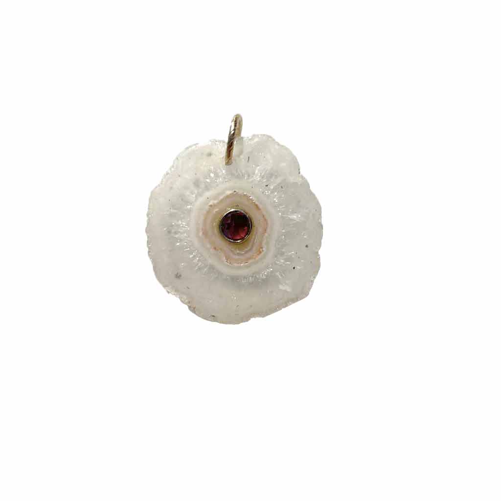 CHARM QUARTZ SOLAIRE serti Grenat