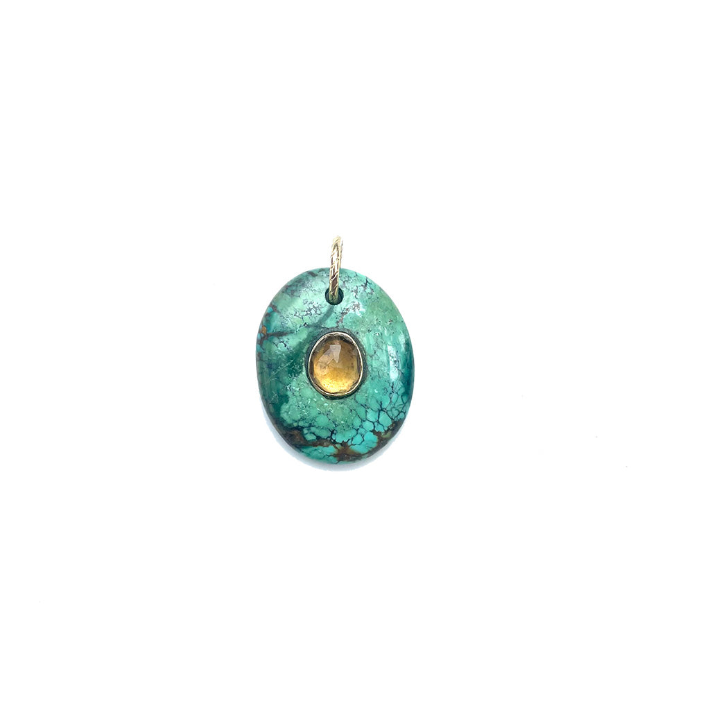 CHARM TURQUOISE sertie Citrine N°1