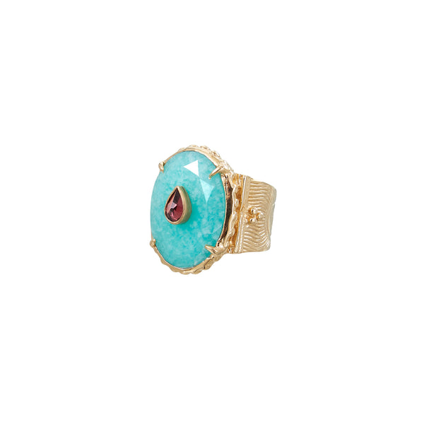 CHEEMA Bague Chevalière Amazonite