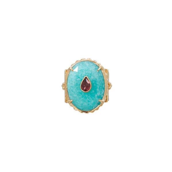 CHEEMA Bague Chevalière Amazonite