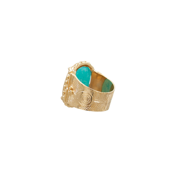 CHEEMA Bague Chevalière Amazonite