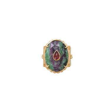 CHEEMA Ruby Zoisite Signet Ring