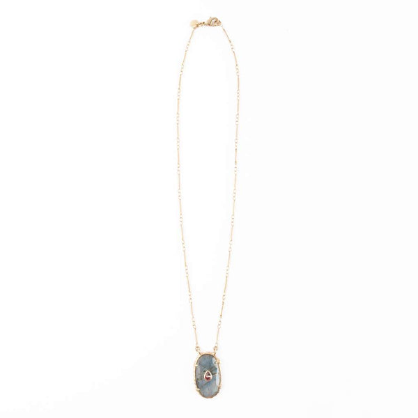 CHEEMA Collier Labradorite - Plaqué or 24 cts