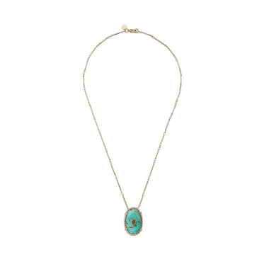 CHEEMA Collier, Turquoise sertie, Citrine, plaqué Or 24 cts
