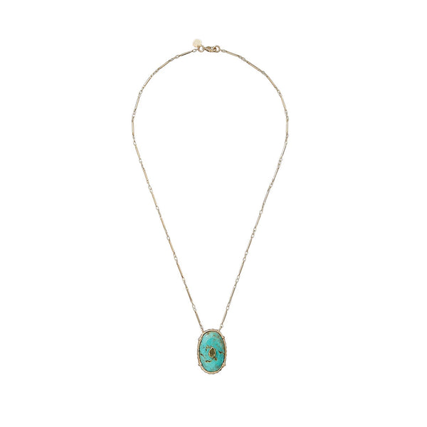 CHEEMA Collier, Turquoise sertie, Citrine, plaqué Or 24 cts