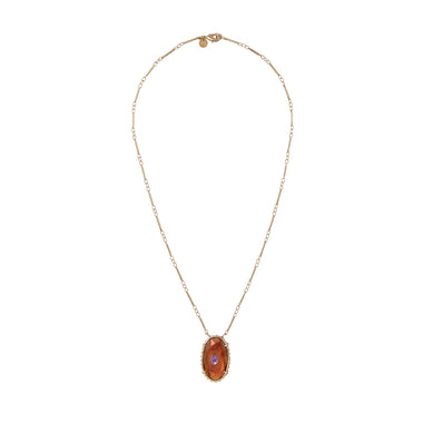 CHEEMA Collier Hessonite et Améthyste, Plaqué or 24 cts