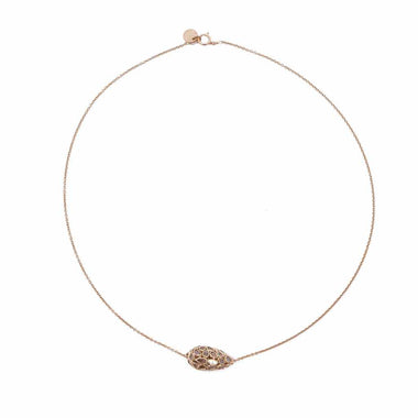 COCOON Collier argent plaqué Or et Diamants Polki