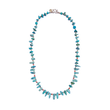 COMANCHE Collier Turquoise d'Arizona, Corail, Coquillages