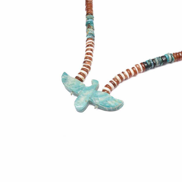 CONDOR Sautoir Chrysocolle Hessonite, Phoenix amazonite