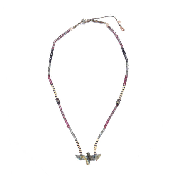 CONDOR Sautoir Grenat-Citrine, Phoenix Labradorite