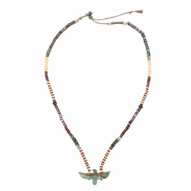 CONDOR Sautoir Emeraude-Grenat, Phoenix Amazonite