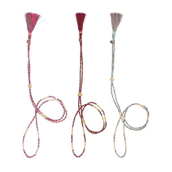 CORDON POMPON pour charm's - Fuschia, bordeaux ou Turquoise/parme