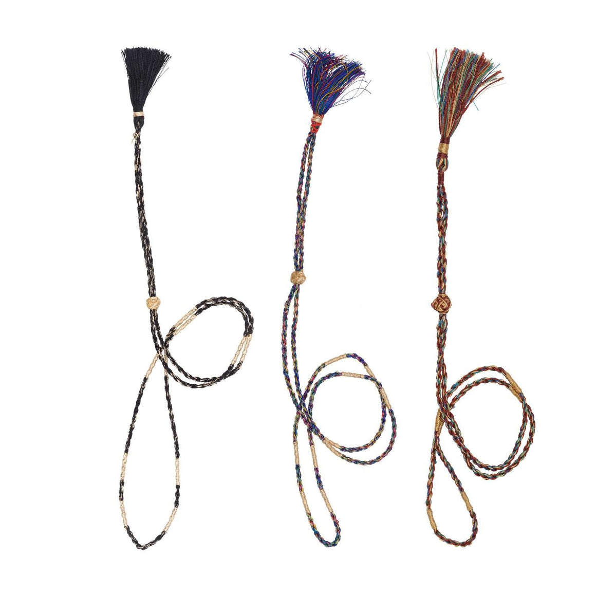 TASSEL CORD for Charms – Black, Multicolored or Brown & Blue
