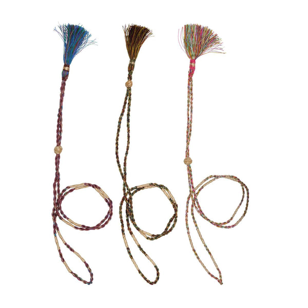CORDON POMPON pour charm's - Prune, Kaki ou Pastel