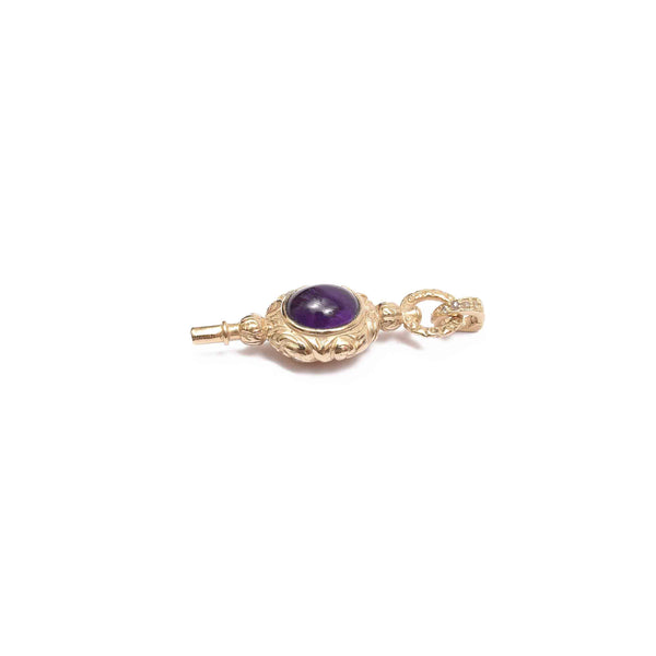 Charm Clé de montre ancienne, Améthyste - Citrine, doré 24 cts
