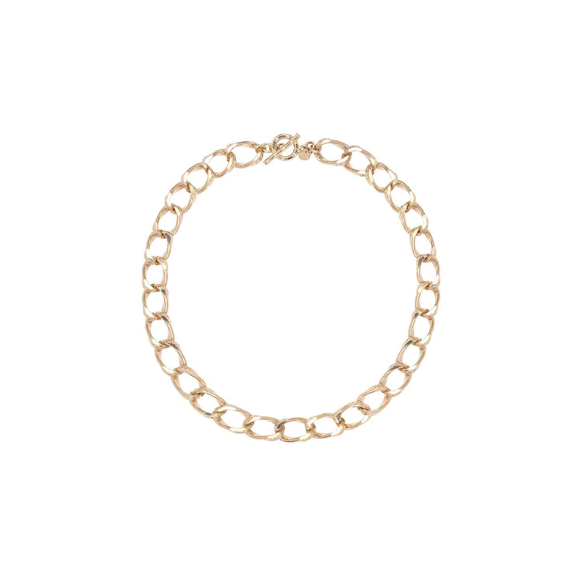 XL Curb Chain Choker Necklace, 24k Gold-Plated Brass