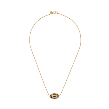 DENVER Collier perle Tourmalines et Diamants, Argent plaqué or 24 cts