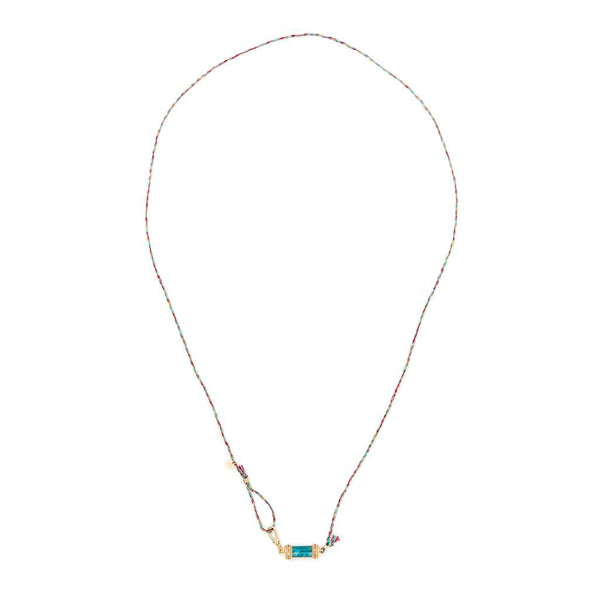 DEVA Bracelet multi-tours cordon de soie Chrysocolle