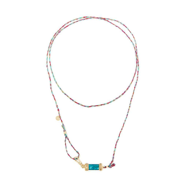 DEVA Bracelet multi-tours cordon de soie Chrysocolle