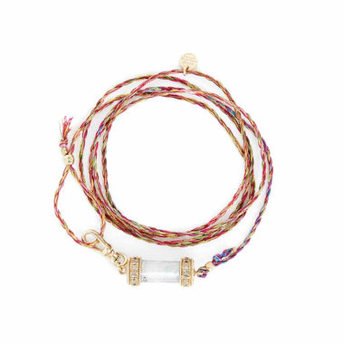 DEVA Bracelet multi-tours cordon de soie Moonstone